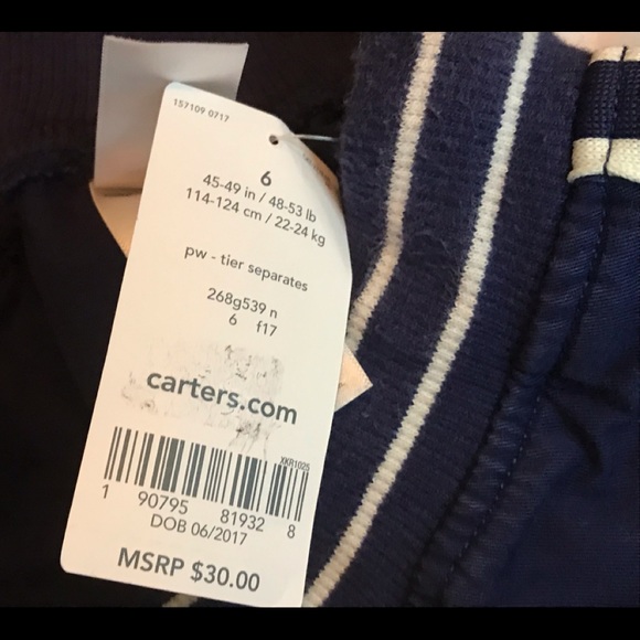 CARTER'S BOY'S  WORLDWIDE CHAMP DRAWSTRING PANT - SIZE 6 - Picture 3 of 9